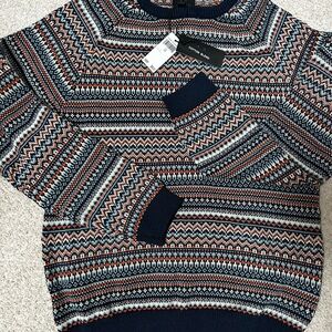 Men's Multicolor Patterned Crew Neck Sweater
